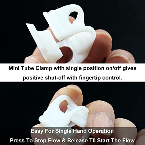 5Pcs Plastic Tubing Clamps Adjustable 1/8"-1/4" Plastic Hose Clamp, Laboratory Pinch Valve for Tubing 3-6mm - size: 3-6mm/0.12-0.24 inch