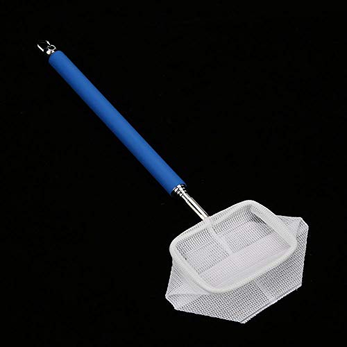 Fdit Adjustable Mini Fishing Net Pole for Aquarium Shrimp 20-57.5cm Expandable (Blue)