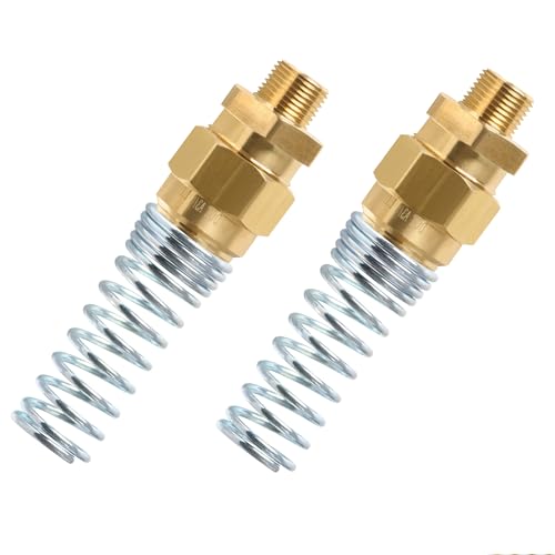 Brass DOT Air Brake Hose End Fitting, 1/2” Hose x 3/8” Male Connector with Spring Guard, Air Brake Hose Fitting - 2 Pack - size: 1/2" Hose X 3/8" Male, style: 4PCS KIT