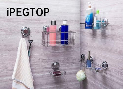 Rotate Lock Vacuum Suction Cups for Bath Shelf Shower Caddies, Two Suction Cup