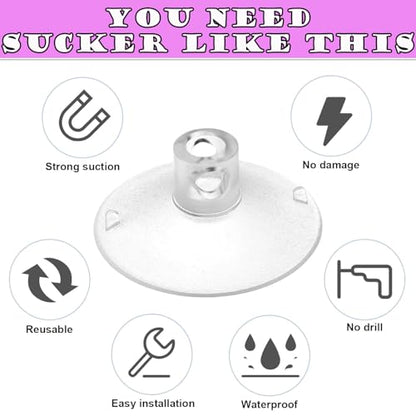 Cat Window Perch Suction Cup - 4 Pack Replacement Clear PVC Sucker Pads for Cat Hammocks, Beds, Perches - Strong & Powerful Large Suction Cups (3.4in/85mm)