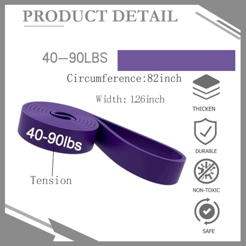 16-Pcs Resistance Bands Set - Premium Elastic Workout Bands for Home Gym, Strength Training, Yoga & Physical Therapy - color: purple（40-90lbs）