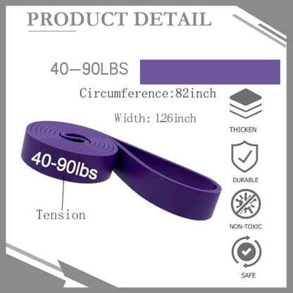 16-Pcs Resistance Bands Set - Premium Elastic Workout Bands for Home Gym, Strength Training, Yoga & Physical Therapy - color: purple（40-90lbs）