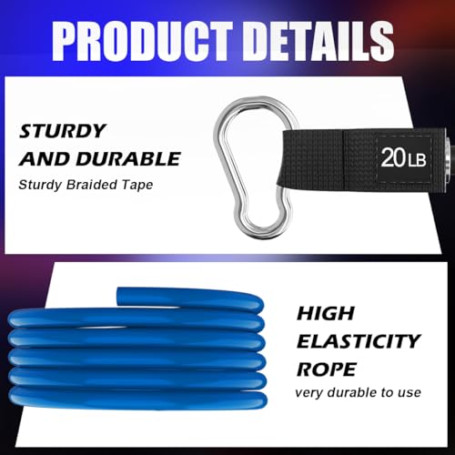 VEICK One Single Resistance Bands for Home Workout Fitness Pilates - color: Blue(20LBS)