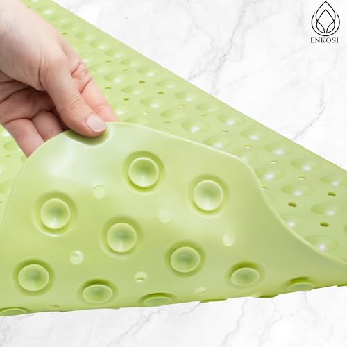 Bath Mat - Large Non Slip Bathtub & Shower Mat - Extra Long 40 x 16 Inch Bathroom Mats for Tub Nonslip Anti Slip Bathmats (40x16 Green) - color: Green