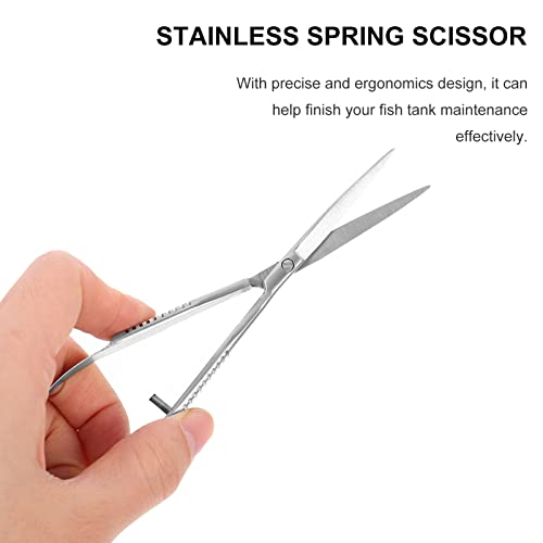 Balacoo Aquarium Scissor Stainless Steel Spring Scissor for Aquarium Fish Tank