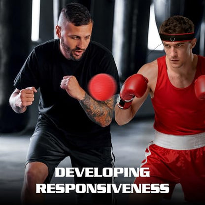 KTEBO® Boxing Reflex Ball Headband Set - Includes 4 Different Balls and 2 Adjustable Headbands for Beginner Proficiency Improvement, Great Boxing Equipment - style: Boxing Ball Set