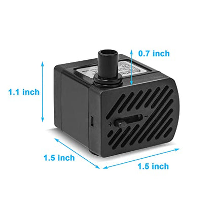 50GPH 3W Small Submersible Water Pump Mini Fountain Pump Ultra Quiet For Aquarium Fish Tank Pond Statuary Hydroponics