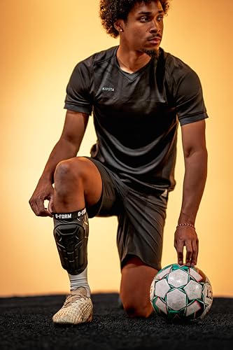G-Form V2 Shin Guards NOCSAE, Adult - color: Black/Gloss Black, size: X-Large
