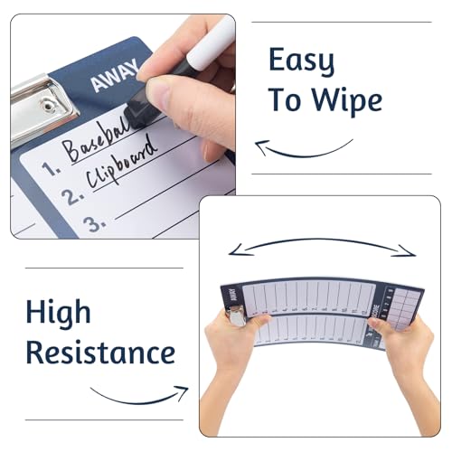 WISYOK Baseball Clipboard, Dry Erase, Deep Blue | Marker, Double Sided, Lineup Board for Coaches, Strategy, Practice, Game Day - style: Baseball Deep Blue