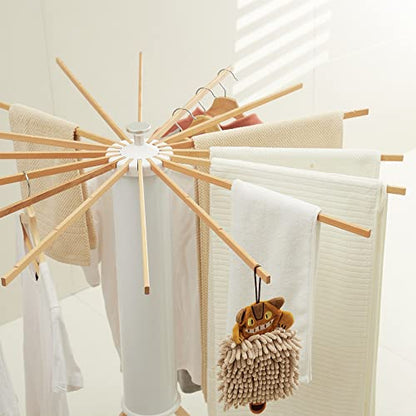 JOOM Clothes Drying Rack, Clothing Stand, Foldable Laundry Drying Rack - color: Wooden Tripod, size: Standard