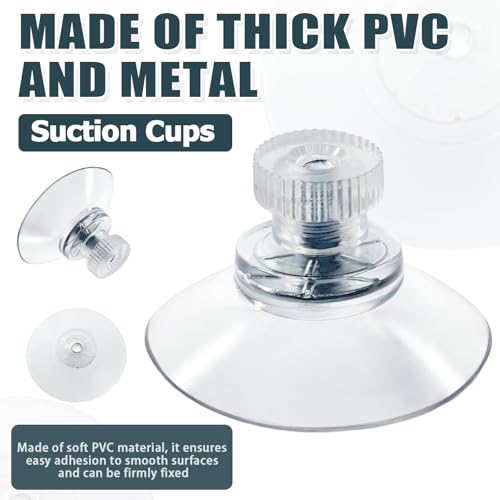 10 Pack 32mm Suction Cups with Screws Nut, Clear PVC Sucker Pads Holder, Strong Sucker Suction Cup Holder for Window, Bathroom Wall, Car Shade, Home Decoration - size: 32mm
