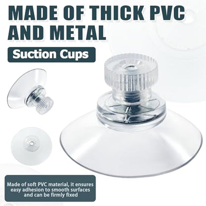 10 Pack 32mm Suction Cups with Screws Nut, Clear PVC Sucker Pads Holder, Strong Sucker Suction Cup Holder for Window, Bathroom Wall, Car Shade, Home Decoration - size: 32mm