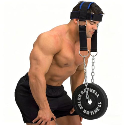 Neck Harness for Weight Lifting with Heavy Duty Chain Neck Training Harness