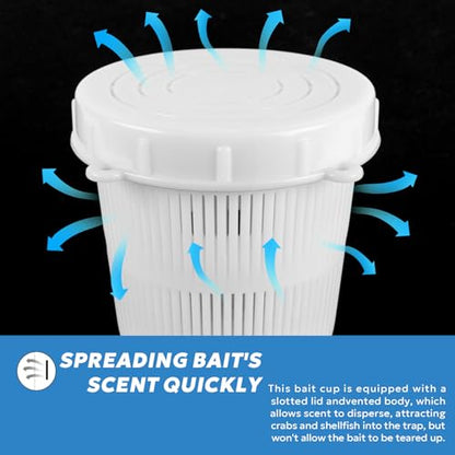 Plastic Vented Bait Jar Cup 1/2 Liter with Lid, White