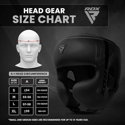 RDX Boxing Headgear, MMA Training, Adjustable Padded Kara,Muay Thai Headgear, Kickboxing, Sparring, Martial Arts, Karate, Taekwondo Helmet - color: BLACK, size: X-Large