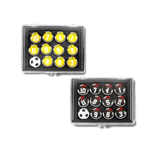 SCOPRO Soccer Coaching Magnets, Numbered Magnetic Player Markers for Soccer Coaching Board and Dry Erase Board Training, Set of 2, Yellow & Black - color: 0.75" Yellow & Black