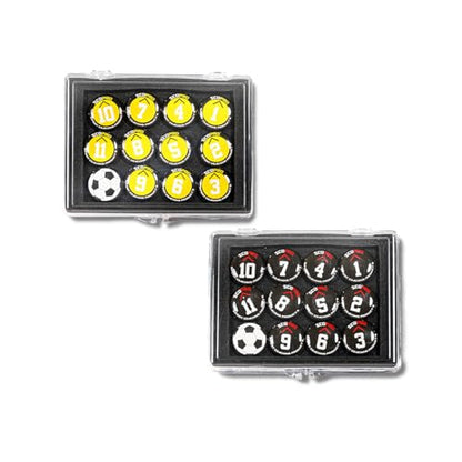 SCOPRO Soccer Coaching Magnets, Numbered Magnetic Player Markers for Soccer Coaching Board and Dry Erase Board Training, Set of 2, Yellow & Black - color: 0.75" Yellow & Black