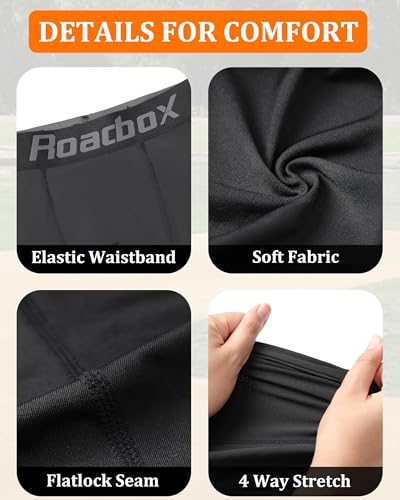 Roadbox Boys Youth Compression Shorts with Athletic Cup Baseball Football - color: 1 Pack: Black(1 Cup), size: Medium