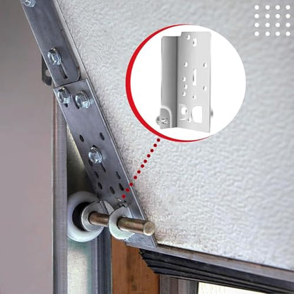 Garage Door Bottom Lifting Bracket, with 12 Pcs M6 Mounting Bolts, for 7/16-Inch Stem, Residential Bottom Roller Brackets, 1 Pair