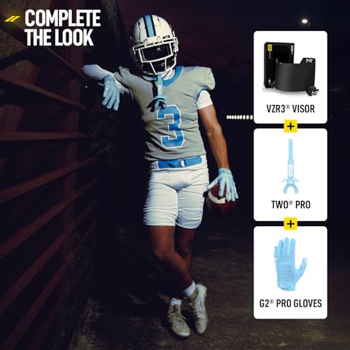 Nxtrnd Two Pro Football Mouth Guard, Permanent Strap, Fits Adult & Youth (Columbia Blue) - color: Columbia Blue Pro