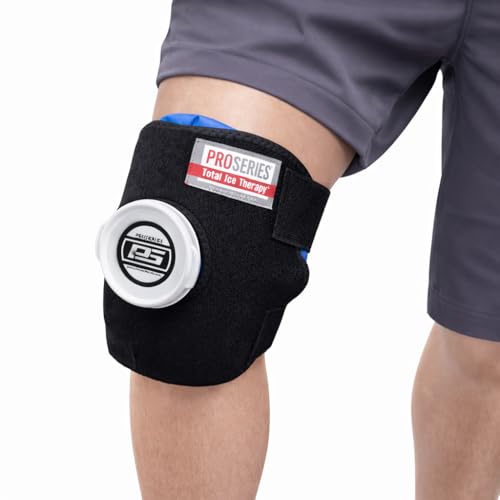 ProSeries Universal Large Ice Pack System for Knee, Thigh & Groin - Reusable & Adjustable - Perfect Cold Therapy for Strains, Bruises, Contusions & Knee & Sports Injuries - Real Ice Relieves Best!