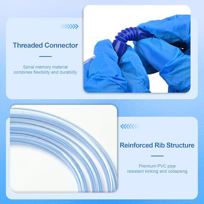 Extended Suction Connection Tube, 6.5 Feet Hose Tubing Replacement Flexible & Durable, Compatible with 9mm Standard Connector Devices 2 Pcs