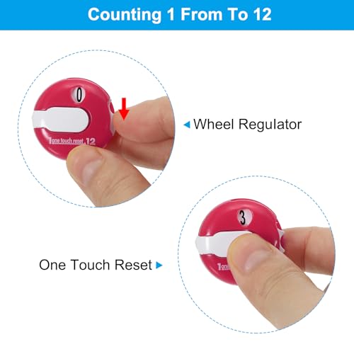 PATIKIL Golf Score Counter, Mini Golf Shot Stroke Attachment Counter - color: Pink White