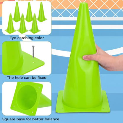 Reginary 12 Pcs 15 Inch Traffic Safety Cone for Sports, Parking - color: Green