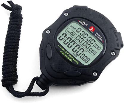 Stopwatch Timer, Digital Stop Watch with 0.01second & 0.001second Timing, Metal 10/100/400 Laps Memory, Rolilink Large dispaly Alarm Clock for Coach Sports Running Marathon - color: 100 Lap-backlight-black