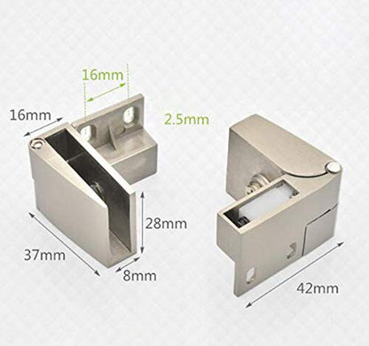 1 Pair/Glass Door Hinge Wine Cabinet Wine Cabinet Display Cabinet Embedded Side Mounted Glass Door Hinge Brushed Nickel