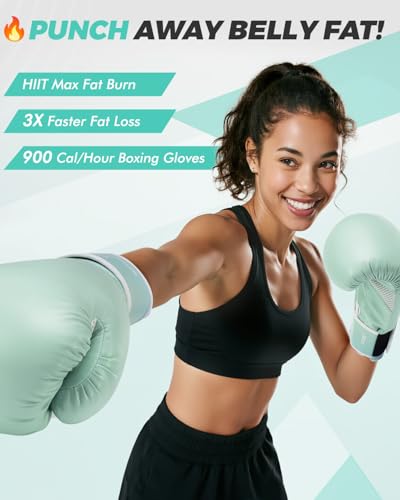 Boxing Gloves for Men & Women, Beginner Kickboxing, 8-16oz - color: Green, size: 8oz
