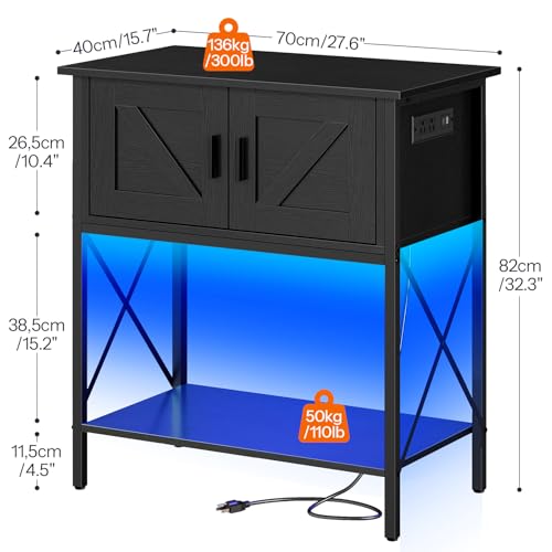 HOOBRO 20 Gallon Fish Tank Stand with Power Outlets and LED Light, 2 x 3 ft Area Rugs Washable, Metal Frame Aquarium Stand, Small Rug for Entryway Kitchen Bathroom Door Mat Indoor, BB40UDFT01-BU01AR01