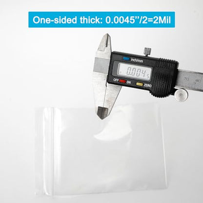 3''x 3'', (Pack of 200) 2 mil Thick Clear Plastic Reclosable Zip Poly Bags with Resealable Lock Seal Zipper, Clear Small Zip Bag, Jewelry Bags, Candy, Storage, Packaging & Shipping - size: 3" x 3"