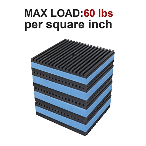 Anti Vibration Pads,6" X 6" X 7/8" Heavy Duty Blue EVA Rubber Anti Vibration Isolation Pad for Air Compressor,Washer and Dryer,HVAC,Treadmills,Air Conditioner Accessories,Pack of 4 - size: 6" X 6" X 7/8"