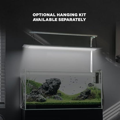 Flat One+ 24 in 24/7 Cycle Aquarium Light, Blue White Full Spectrum Colorfull LED Light, Fish Tank Light Brightness Dimmable & Color Temperature APP Controlled, Sunrise & Sunset, Pendant Style
