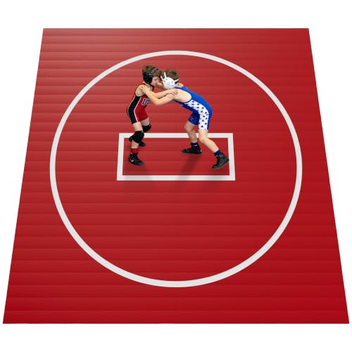 Wrestling Mat for Home Training BJJ MMA Jiu Jitsu Roll Up Mat - color: Red, size: 8FTx8FTx1.25inch