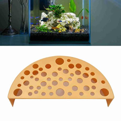 Non Fading Plastic Shrimp Breeding Cave, Aquarium Tunnel Protector with Delicate Landscape Hollow Hideouts for Fish & Shrimp Pond Fish Accessories Aquarium Ornaments (Orange)