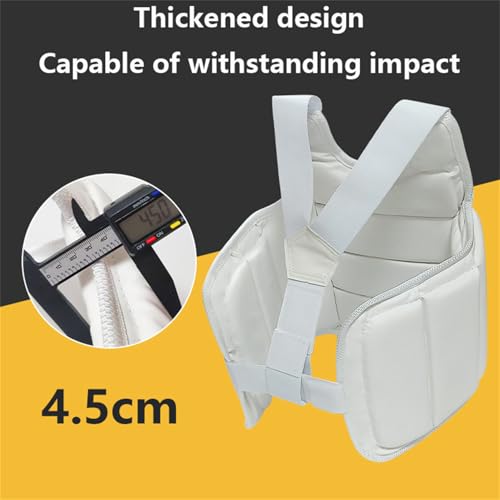 Karate Sparring Gear Chest Protector, White Reversible Taekwondo Boxing MMA Martial Arts Muay Thai Kickboxing Training Body Protector - size: X-Large