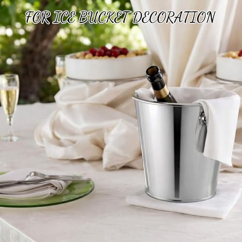 38 Pcs Galvanized Beer Buckets Set, 16 Metal Pails with 4 Scoops & 4 Tongs, 7 Inch Rustic Ice Bucket for Parties, Wedding Centerpieces, Planters, Candy Buffet & Event Decor (Silver)
