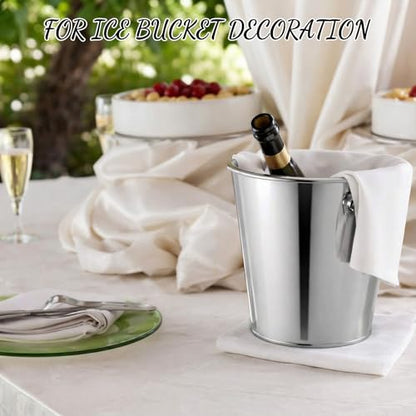 38 Pcs Galvanized Beer Buckets Set, 16 Metal Pails with 4 Scoops & 4 Tongs, 7 Inch Rustic Ice Bucket for Parties, Wedding Centerpieces, Planters, Candy Buffet & Event Decor (Silver)