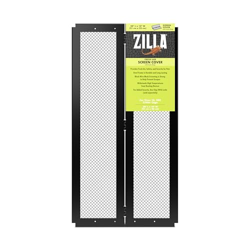 Zilla Pet Reptile Terrarium Fresh Air Screen Cover with Center Hinge 20" x 10"