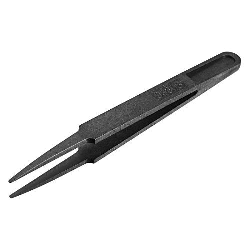 uxcell Plastic Anti-static Tweezers, Precision Point Tip for Jewelry Craft DIY Beauty Electronics Repair Tool Black