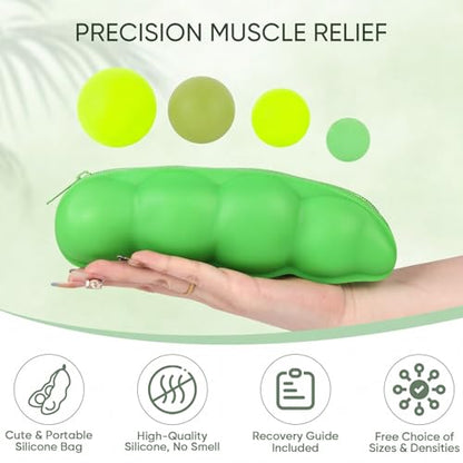 2 Soft 2 Hard Massage Lacrosse Balls, 4 Sizes for Myofascial Release