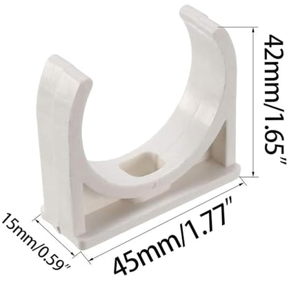 40 Pcs U-Shaped PVC Water Pipe Clamps, U-Shaped Buckles Fit for 1-1/2" (40mm) Pipes, TV Trays Tubing Hanger Support Pex Tubing (White 40mm) - size: 40mm,40Pcs(White)
