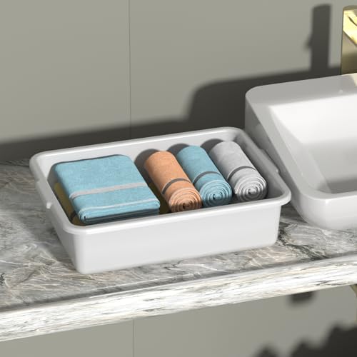 13 L Light Gray Bus Tubs, Commercial Bus Tub Tote Dishwashing Basin, 4 Packs - size: 13 L