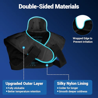 Comfytemp Large Ice Pack for Neck Shoulders Upper Back Pain Relief, Black - color: Black, size: Large
