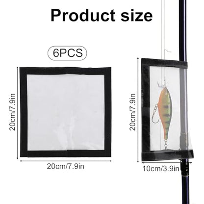 6pcs Clear Fishing Lure Wraps, Transparent Lure Covers Bait Gloves Fish Hook Storage Protectors Pole Sleeve Guard to Keep Fishermen Fishing Safe for Rod