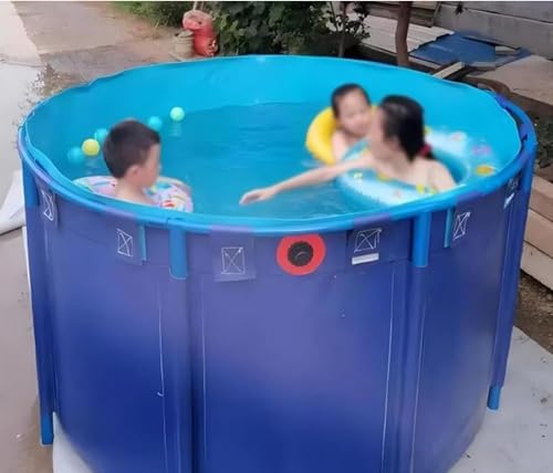 Portable PVC Folding Fish Pond with Drain Valve - Outdoor Water Storage Pool for Koi, Goldfish & Saltwater Fish - Easy Setup Temporary Canvas Holding Tank - size: 1.2X06m