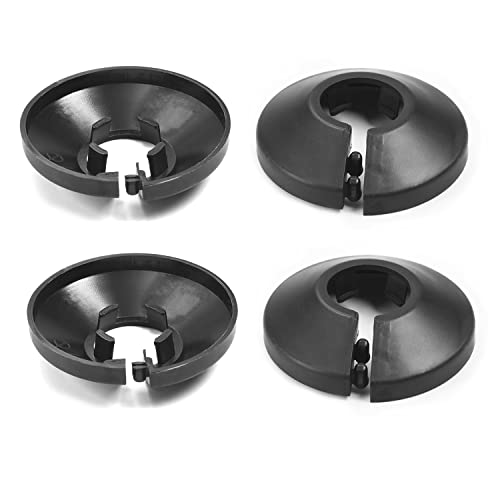 4Pcs Pipe Cover Black Escutcheon Plate for 1/2 Inch Pipe Radiator Cover 5/8" OD Hole Wall Cover Fit for 0.63 Inches Plastic Flange Pipe Cover Decoration for Wall Pipe Tube Plate for Bathroom - size: 0.63inches pipe Dia